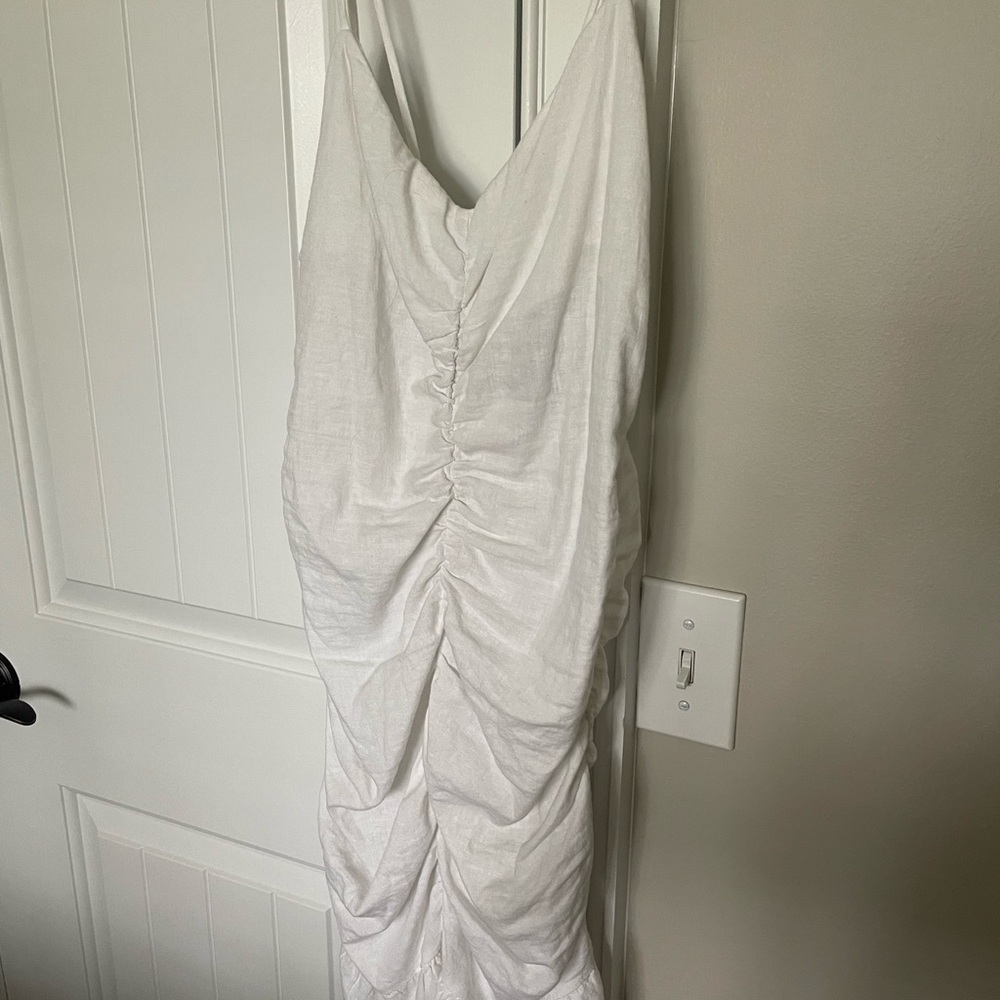Zara Linen blend dress NEW white (4-6)